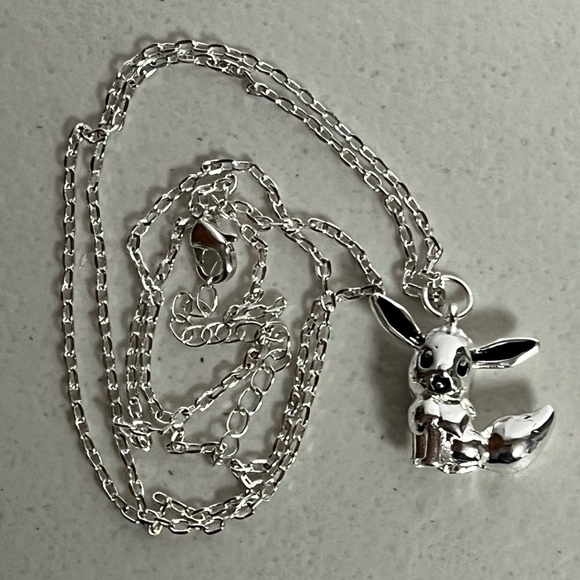 Evee Pokemon Charm Pendant Adjustable Necklace Anime Chain Jewelry Pokie Silver - Picture 2 of 8